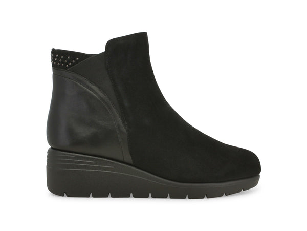 Melluso Donna Stivaletti Invernali Comfort Zeppa Tomaia Camoscio Nero K55274W-238433